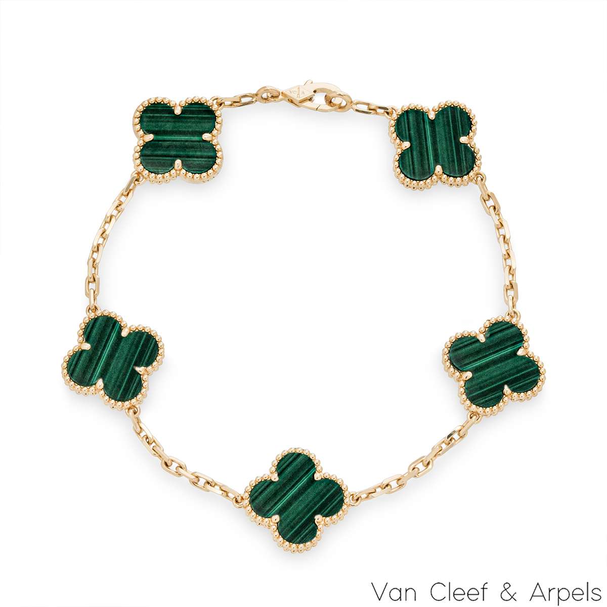 Van Cleef & Arpels Malachite Vintage Alhambra Bracelet VCARL80900